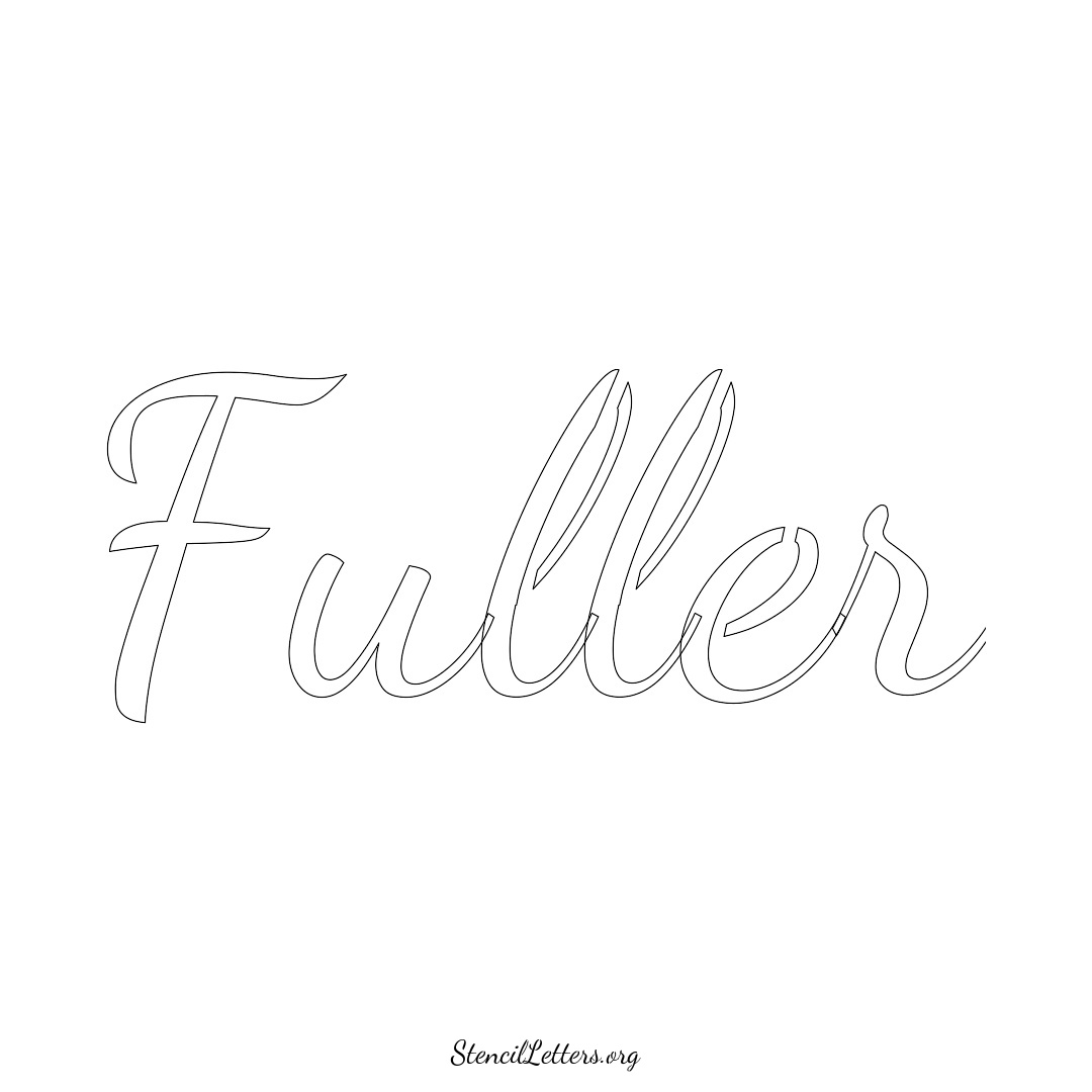 Fuller name stencil in Cursive Script Lettering