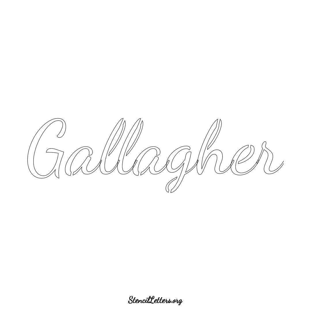 Gallagher name stencil in Cursive Script Lettering