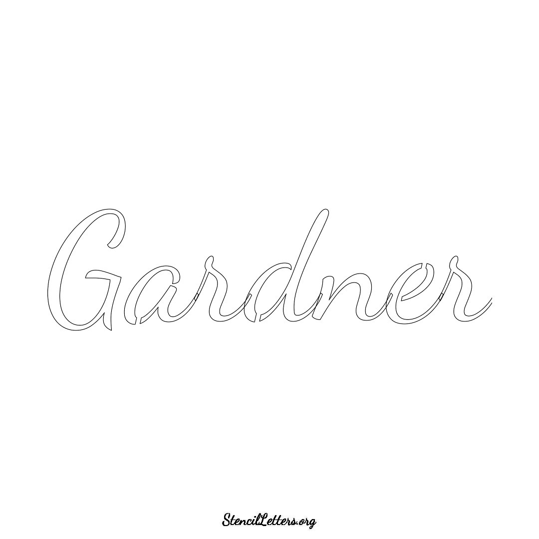 Gardner name stencil in Cursive Script Lettering