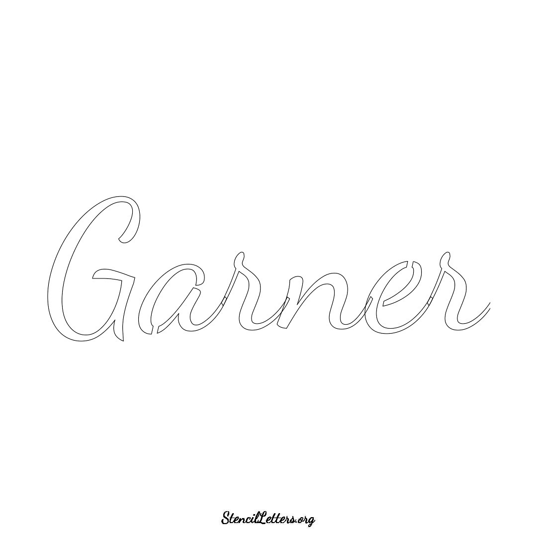 Garner name stencil in Cursive Script Lettering