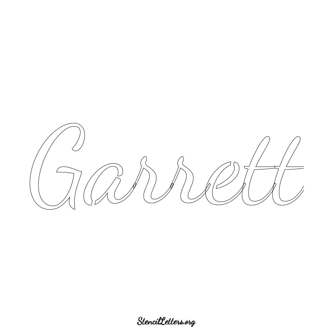 Garrett name stencil in Cursive Script Lettering