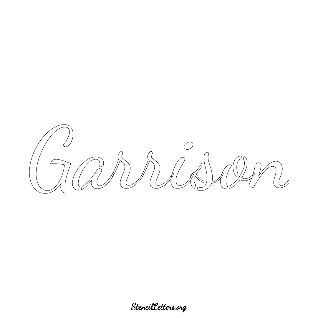 Garrison name stencil in Cursive Script Lettering