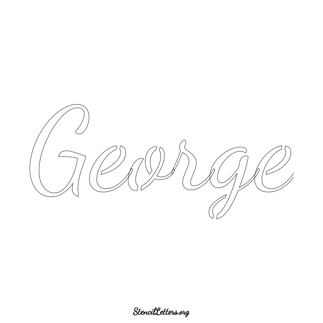 George name stencil in Cursive Script Lettering