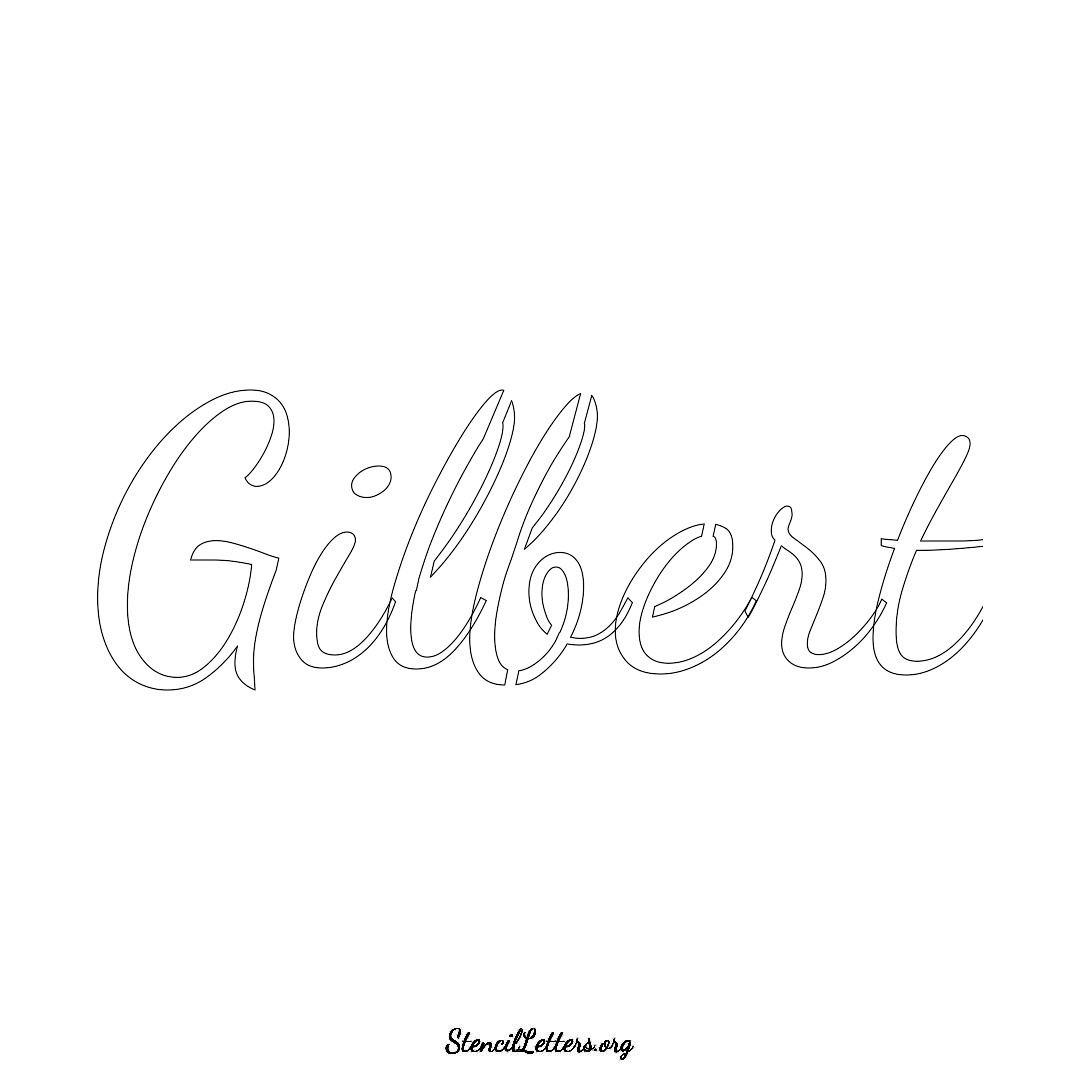 Gilbert name stencil in Cursive Script Lettering