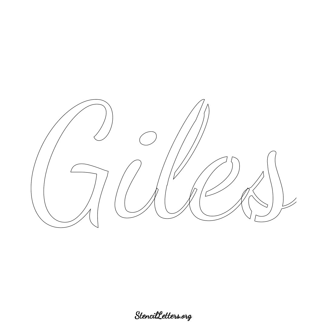 Giles name stencil in Cursive Script Lettering