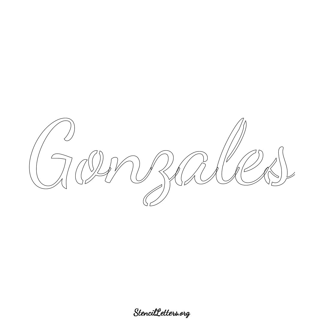 Gonzales name stencil in Cursive Script Lettering