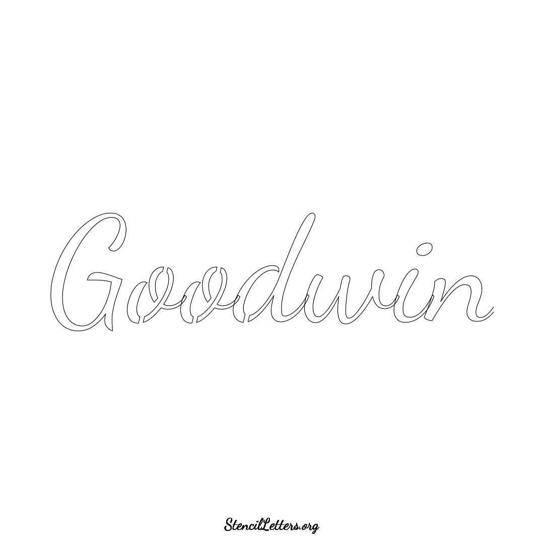 Goodwin name stencil in Cursive Script Lettering