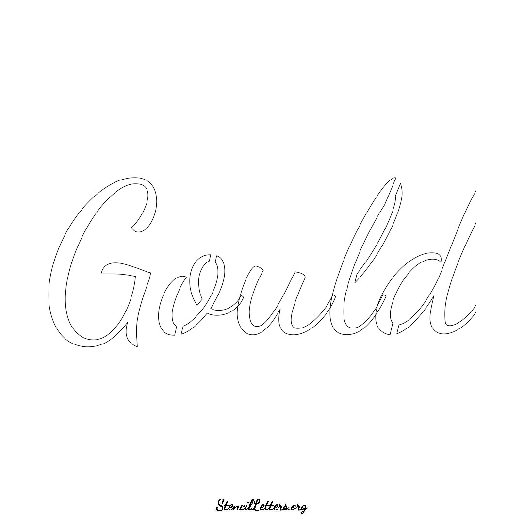 Gould name stencil in Cursive Script Lettering