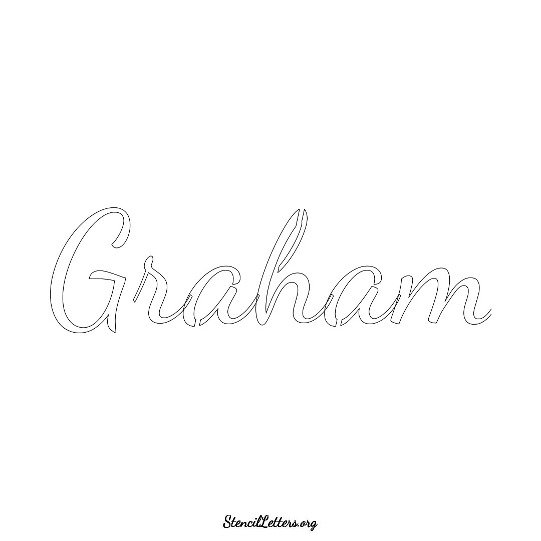 Graham name stencil in Cursive Script Lettering