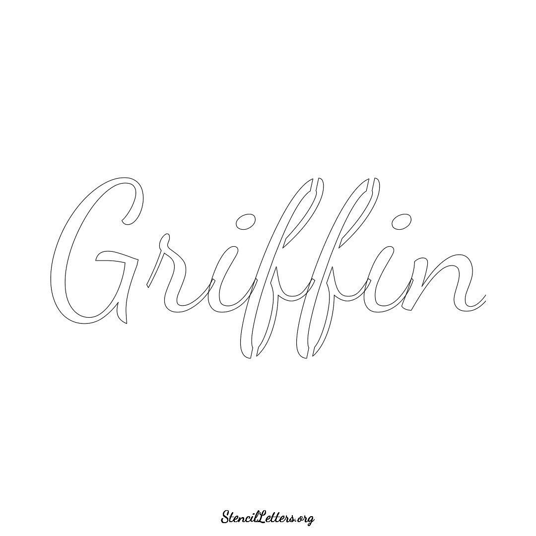 Griffin name stencil in Cursive Script Lettering