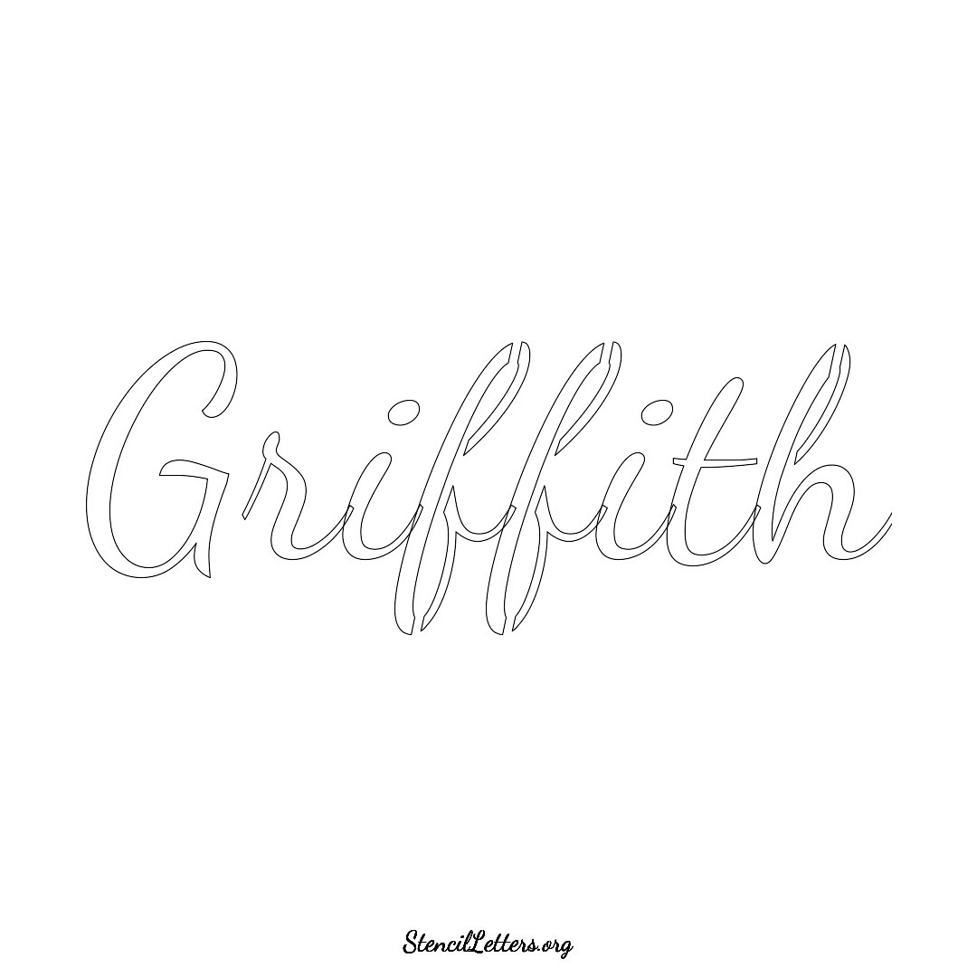 Griffith name stencil in Cursive Script Lettering