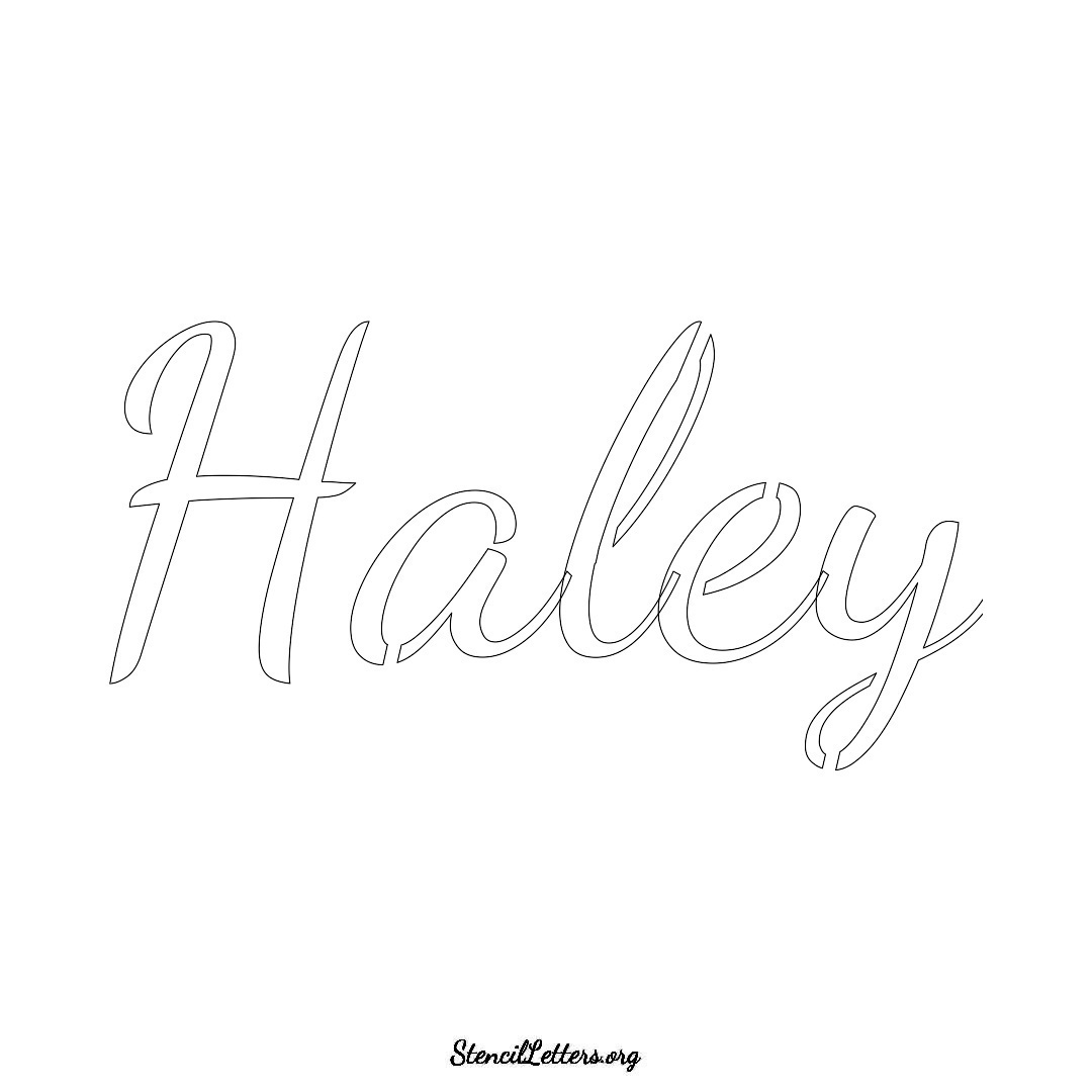 Haley name stencil in Cursive Script Lettering