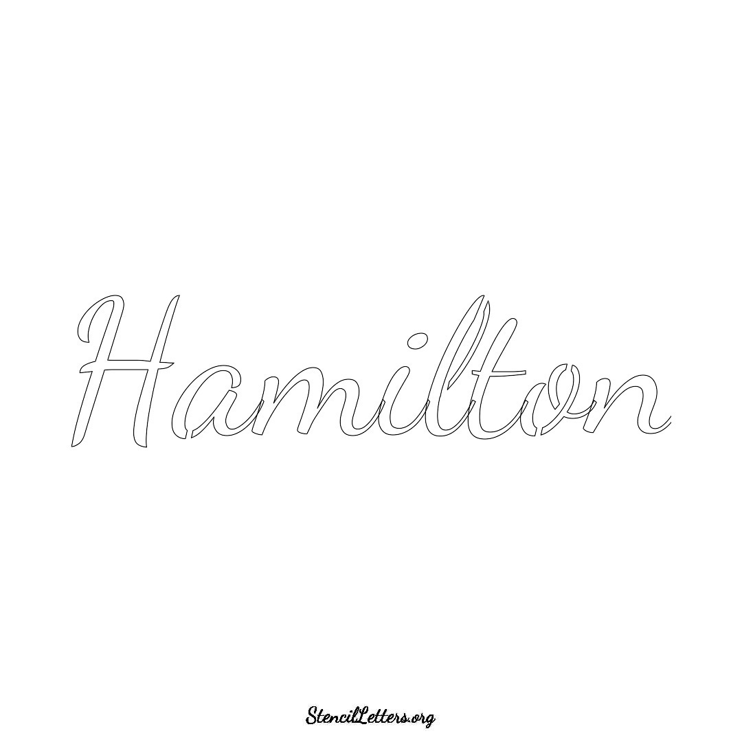 Hamilton name stencil in Cursive Script Lettering