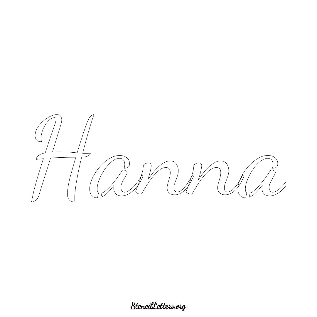 Hanna name stencil in Cursive Script Lettering