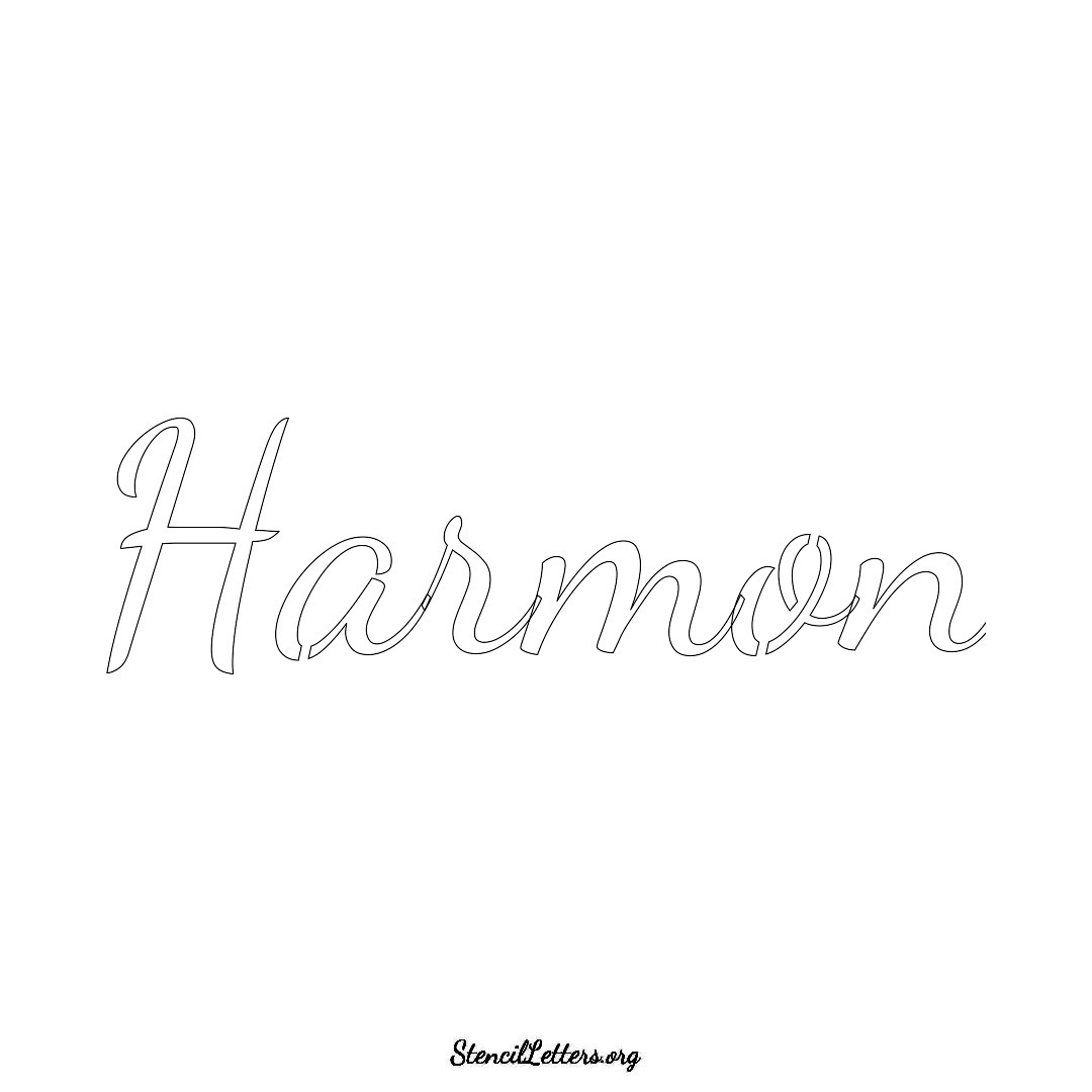 Harmon name stencil in Cursive Script Lettering