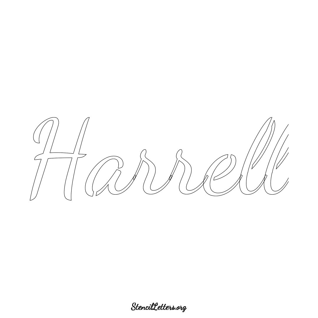 Harrell name stencil in Cursive Script Lettering