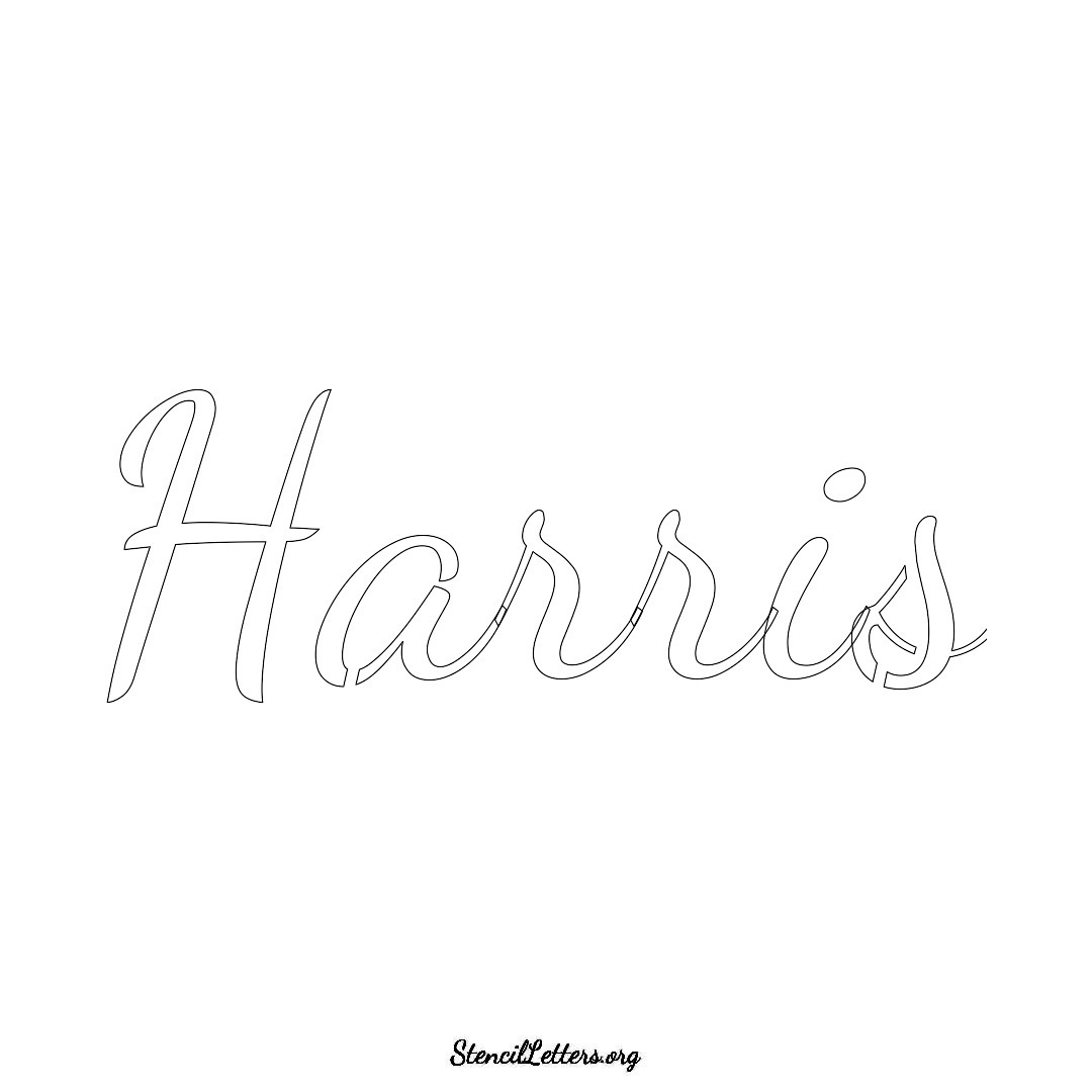 Harris name stencil in Cursive Script Lettering