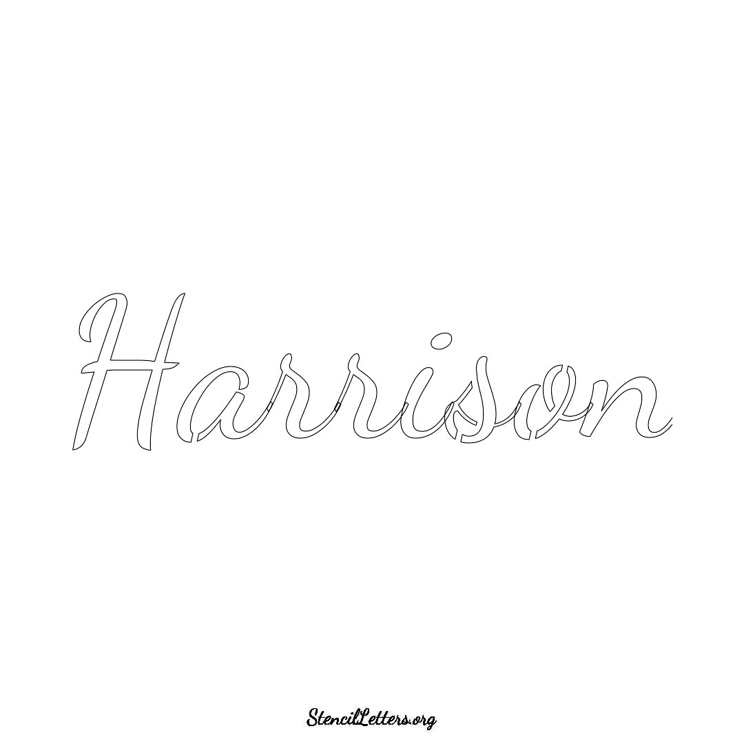 Harrison name stencil in Cursive Script Lettering