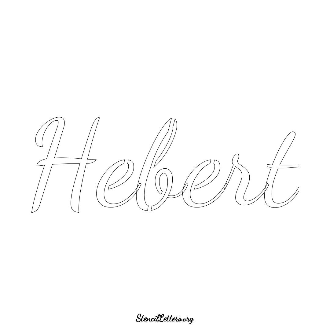 Hebert name stencil in Cursive Script Lettering