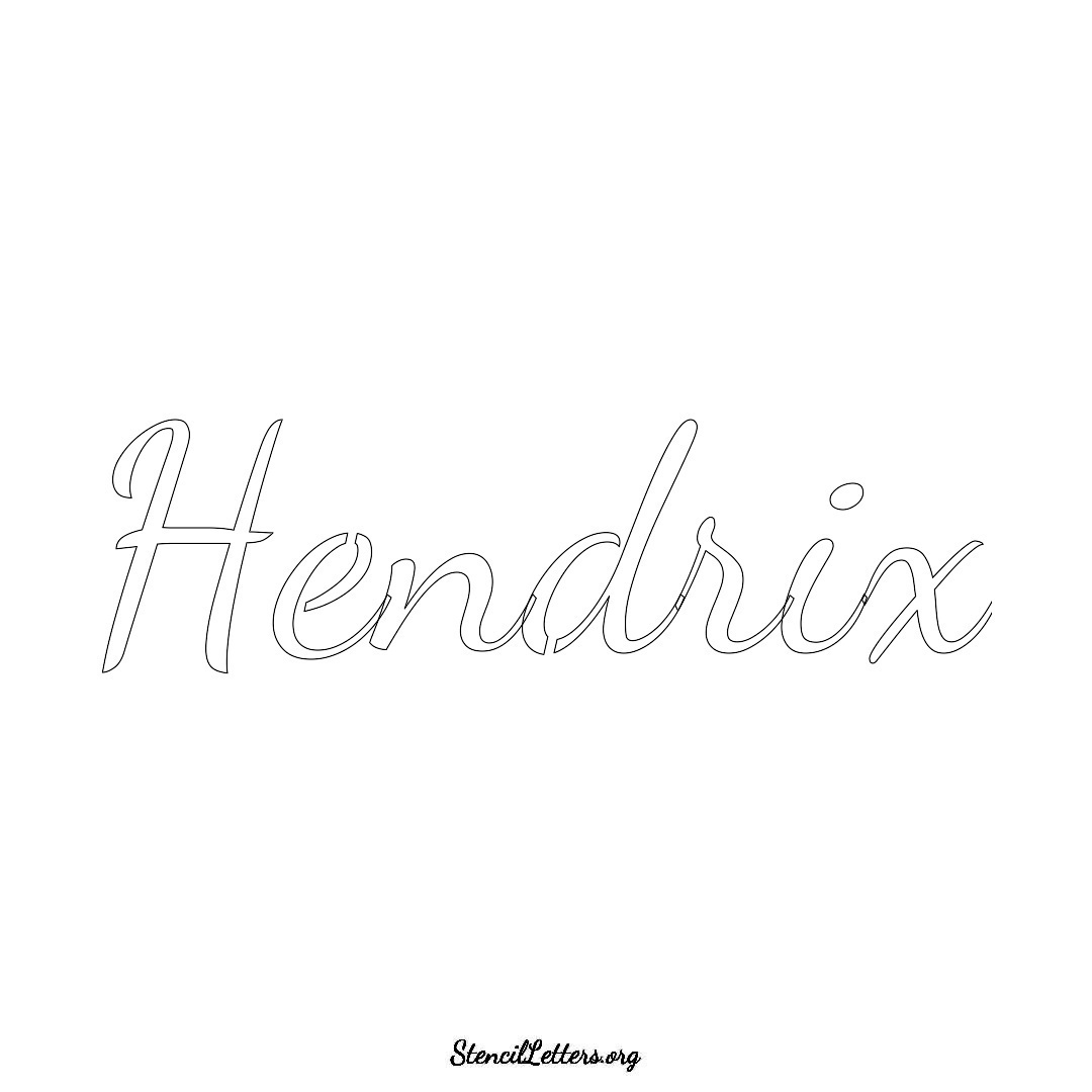 Hendrix name stencil in Cursive Script Lettering