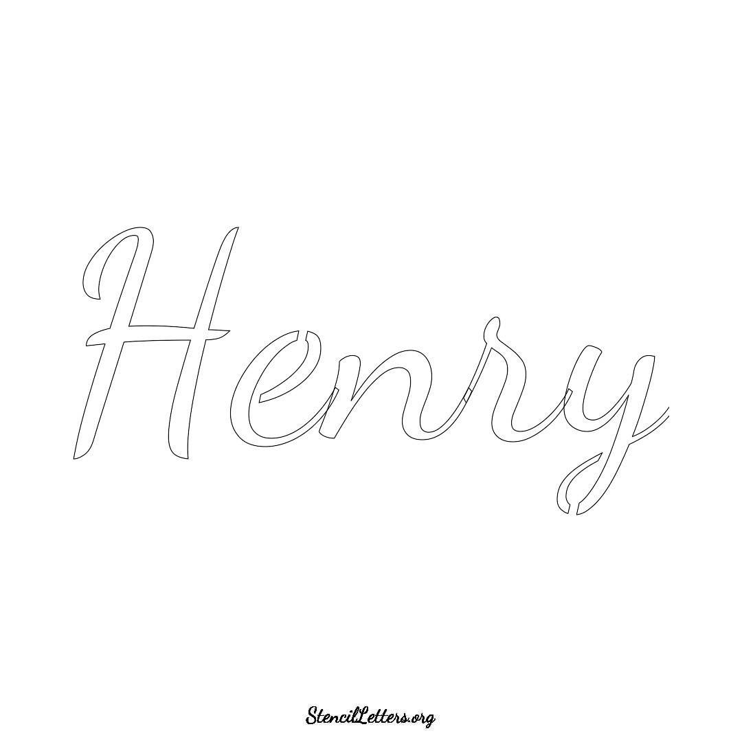 Henry name stencil in Cursive Script Lettering