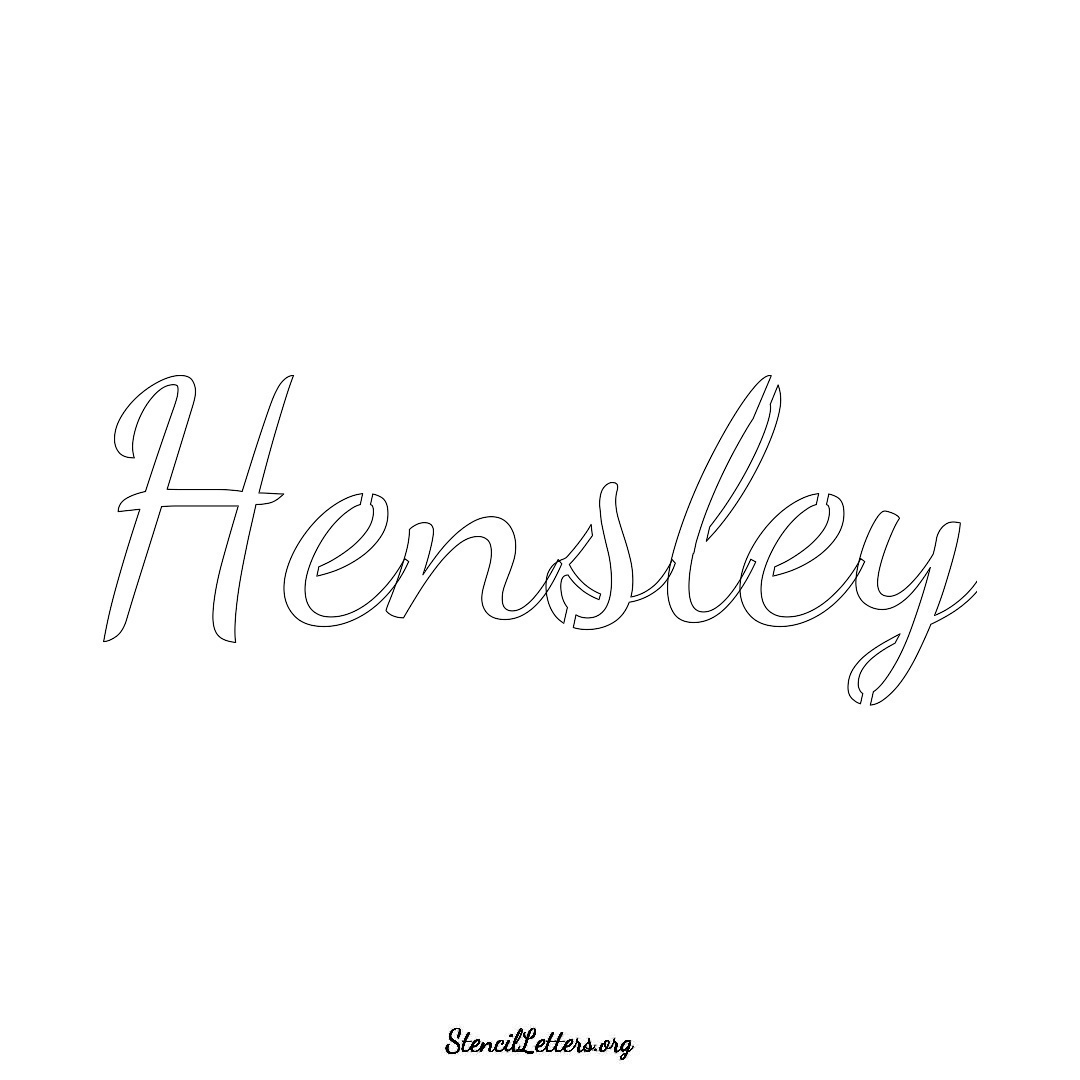 Hensley name stencil in Cursive Script Lettering