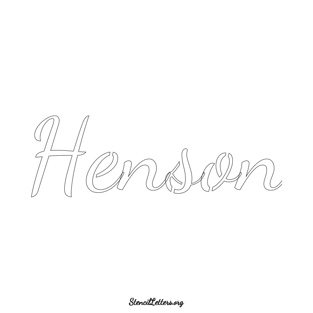 Henson name stencil in Cursive Script Lettering