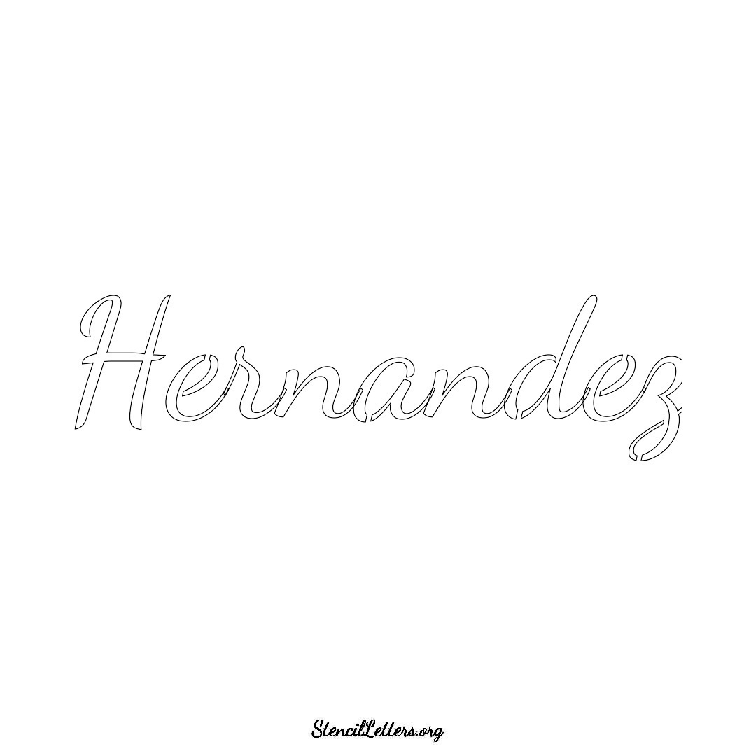 Hernandez name stencil in Cursive Script Lettering