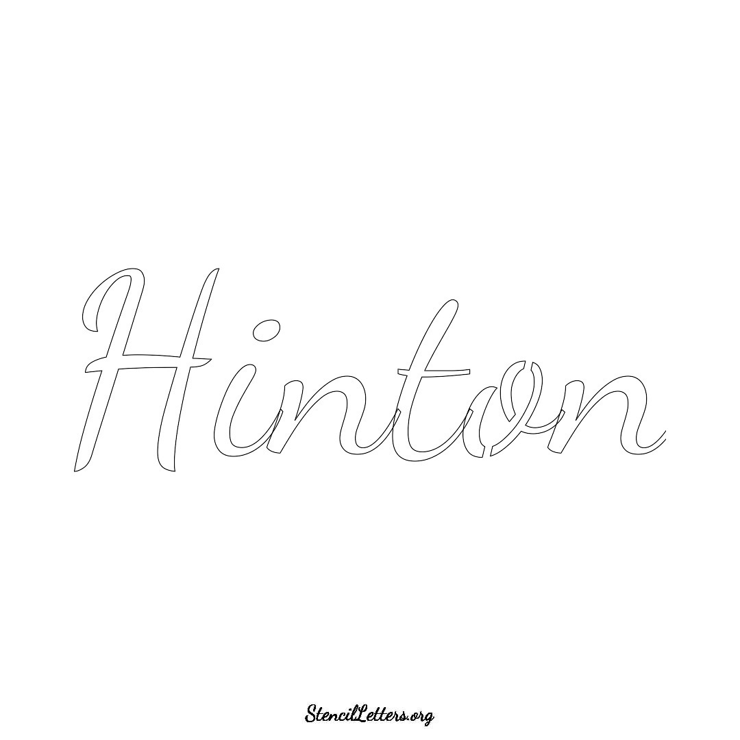 Hinton name stencil in Cursive Script Lettering