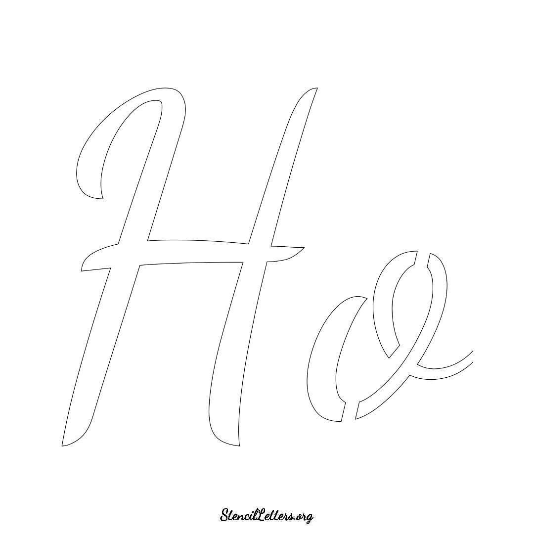 Ho name stencil in Cursive Script Lettering