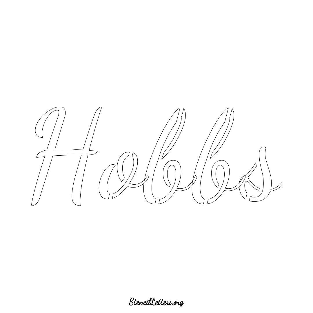 Hobbs name stencil in Cursive Script Lettering