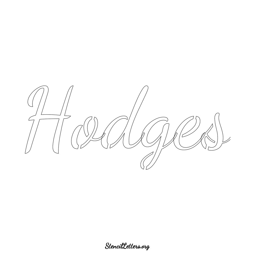 Hodges name stencil in Cursive Script Lettering