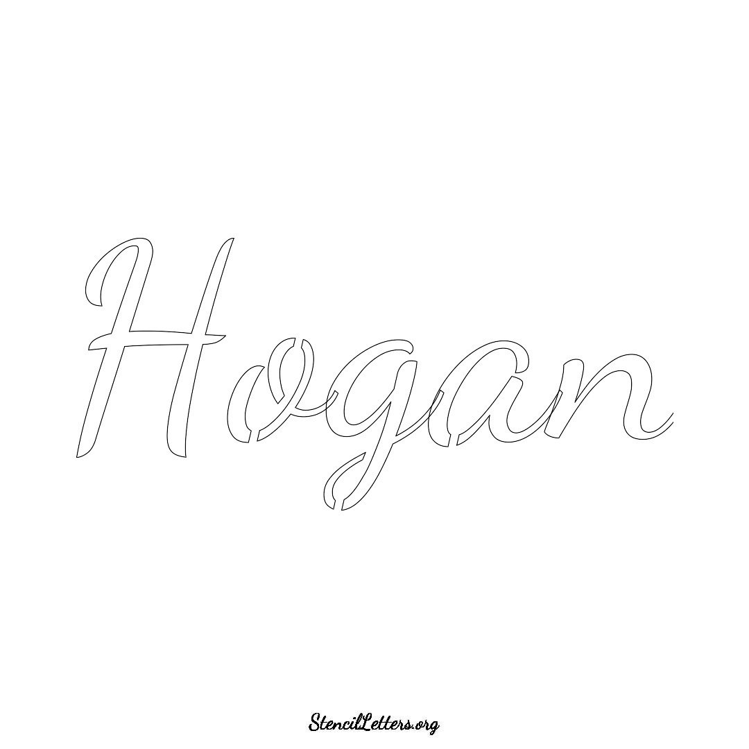 Hogan name stencil in Cursive Script Lettering