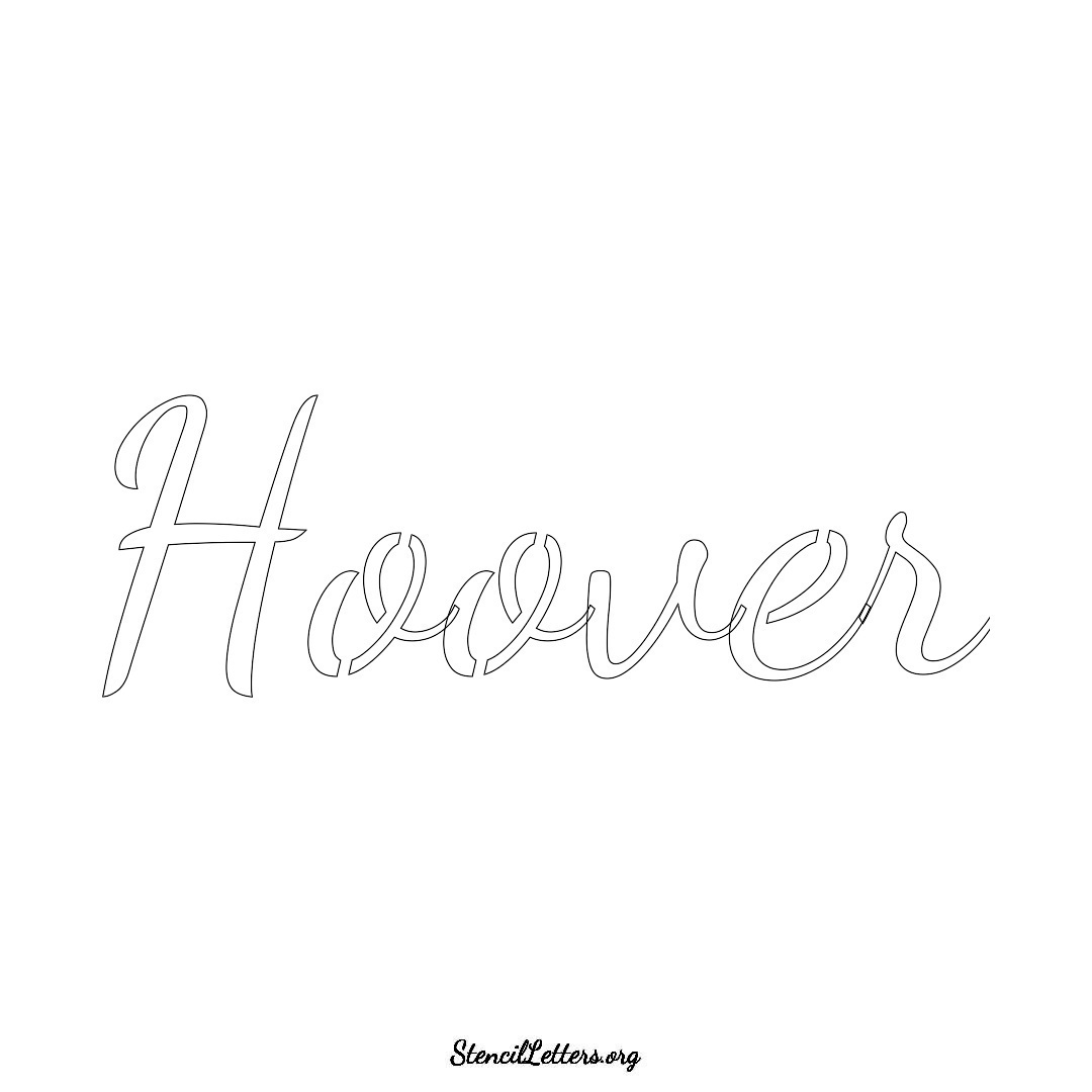 Hoover name stencil in Cursive Script Lettering