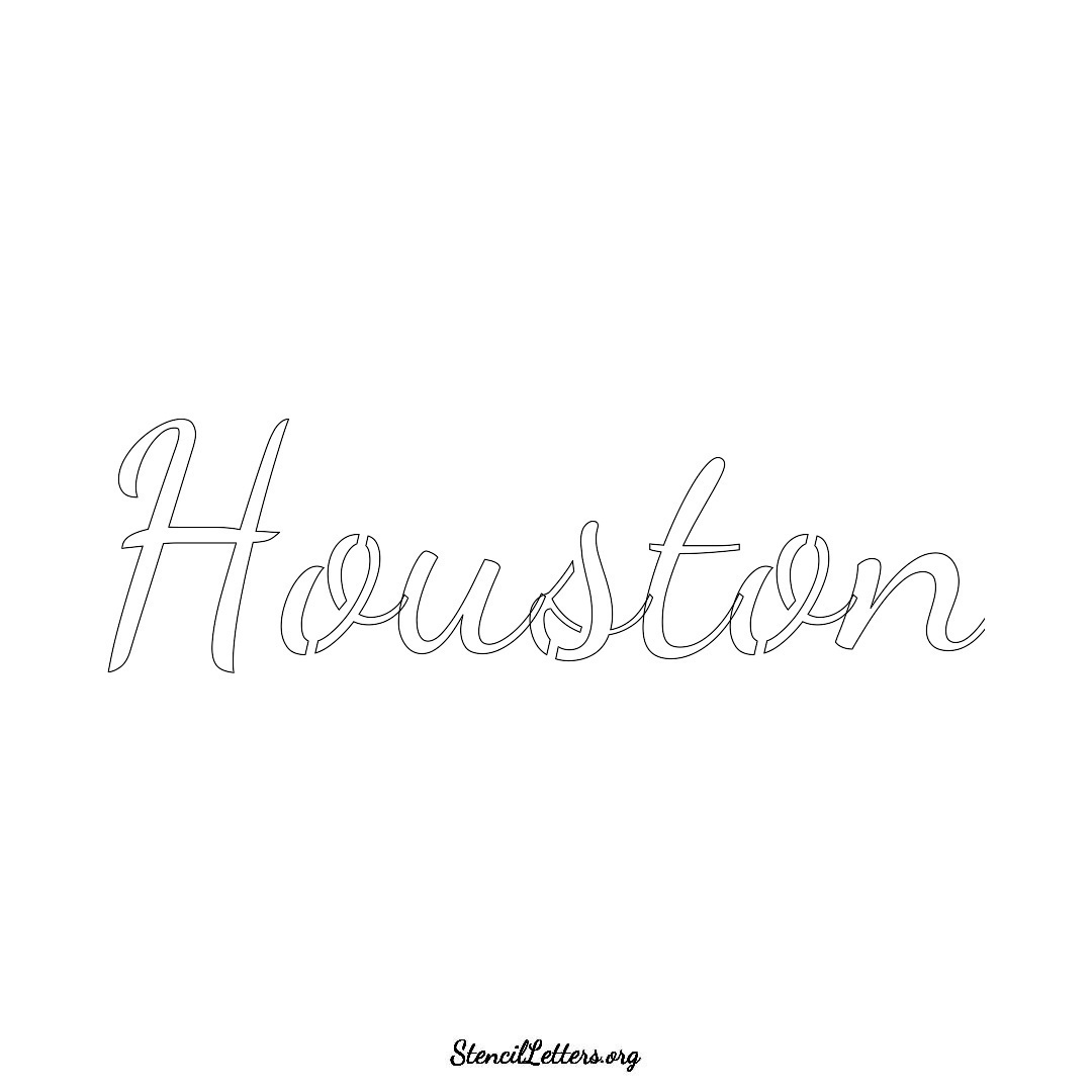 Houston name stencil in Cursive Script Lettering