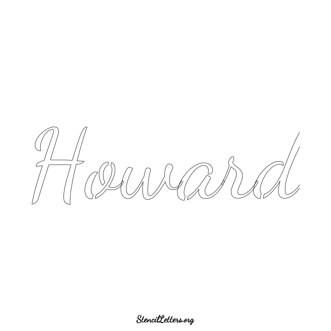 Howard name stencil in Cursive Script Lettering