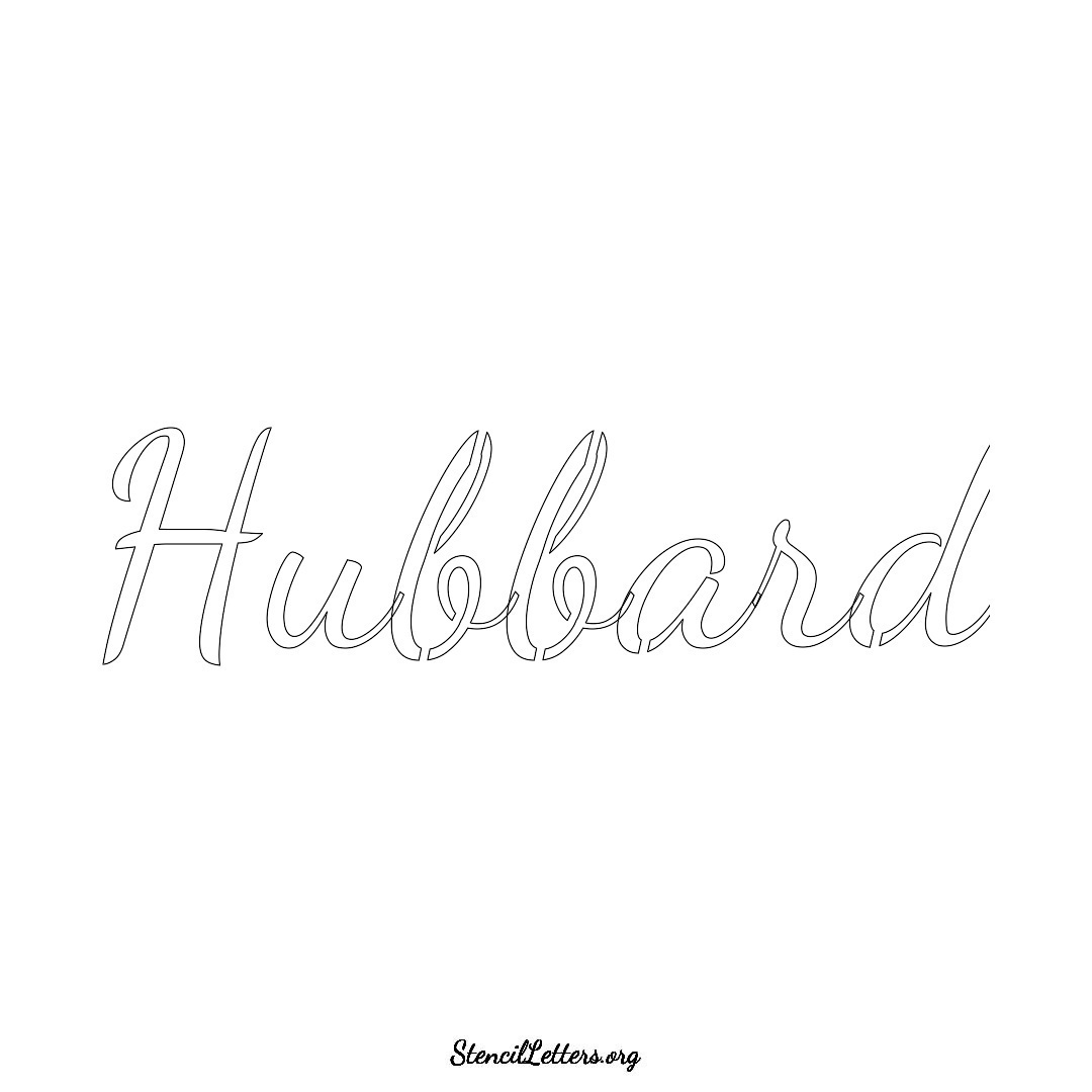 Hubbard name stencil in Cursive Script Lettering