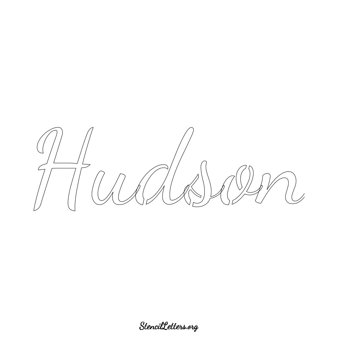 Hudson name stencil in Cursive Script Lettering