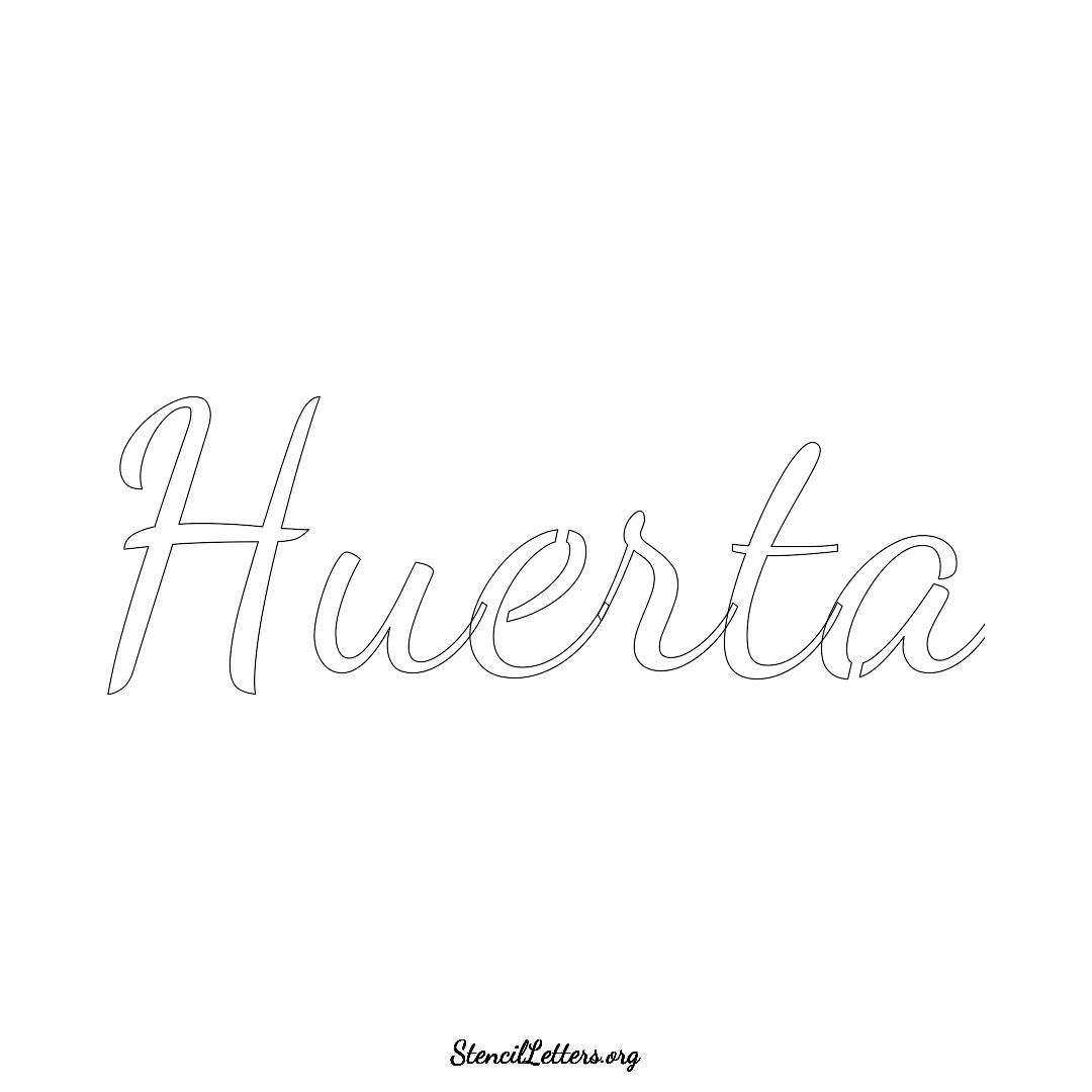 Huerta name stencil in Cursive Script Lettering