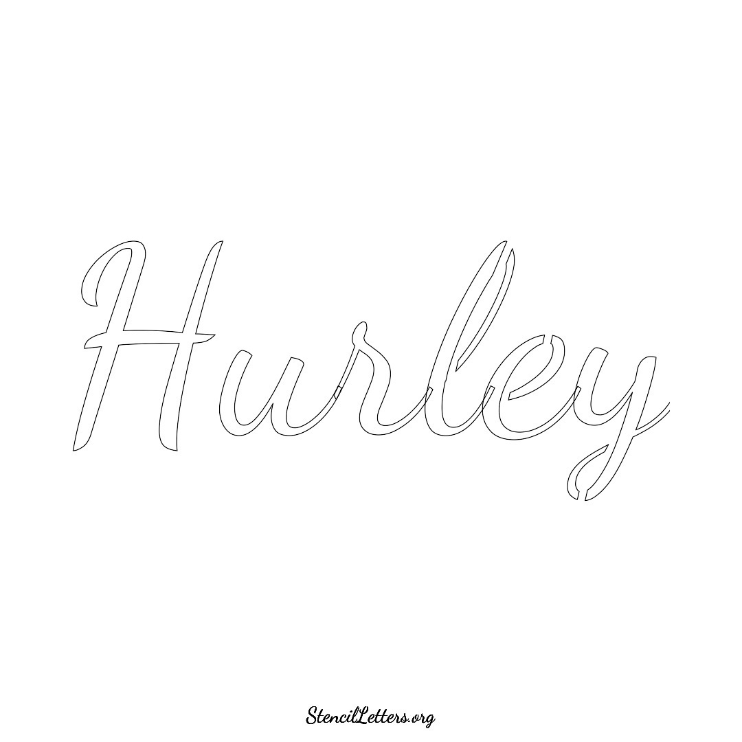 Hurley name stencil in Cursive Script Lettering