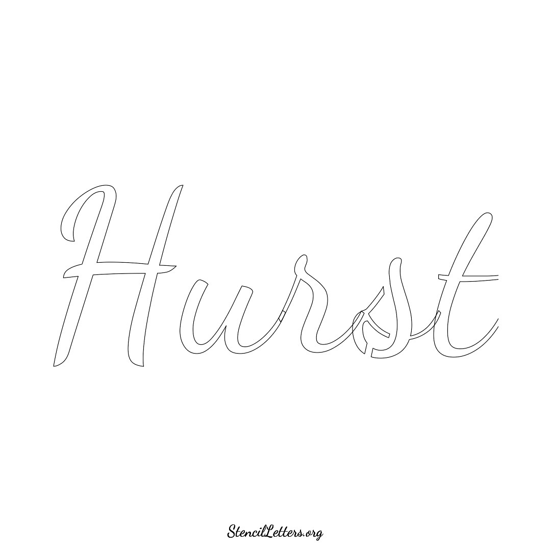 Hurst name stencil in Cursive Script Lettering