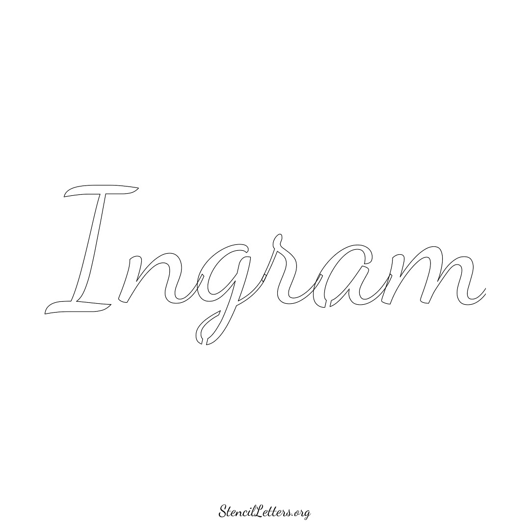 Ingram name stencil in Cursive Script Lettering