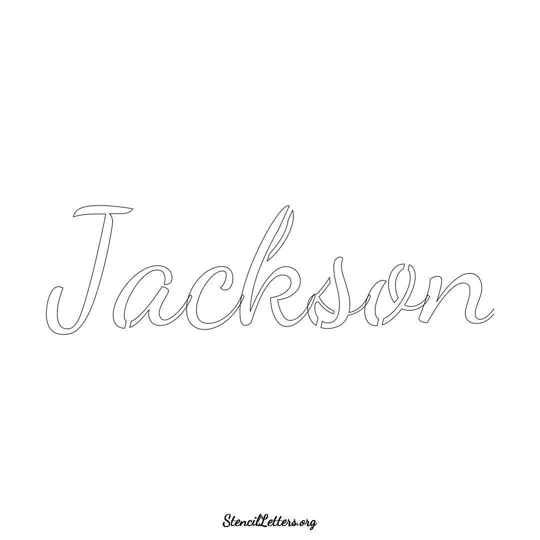 Jackson name stencil in Cursive Script Lettering