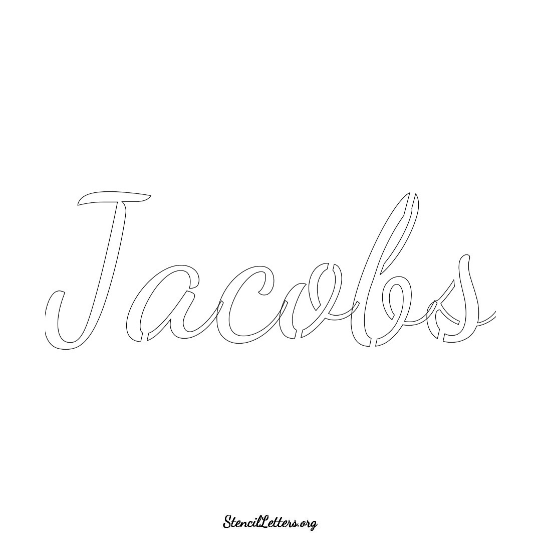 Jacobs name stencil in Cursive Script Lettering