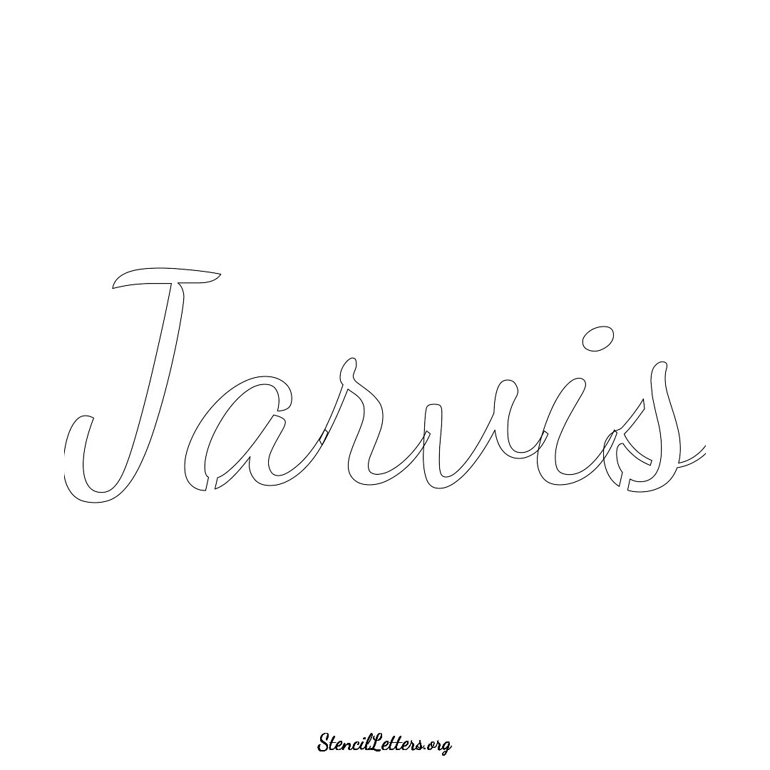 Jarvis name stencil in Cursive Script Lettering