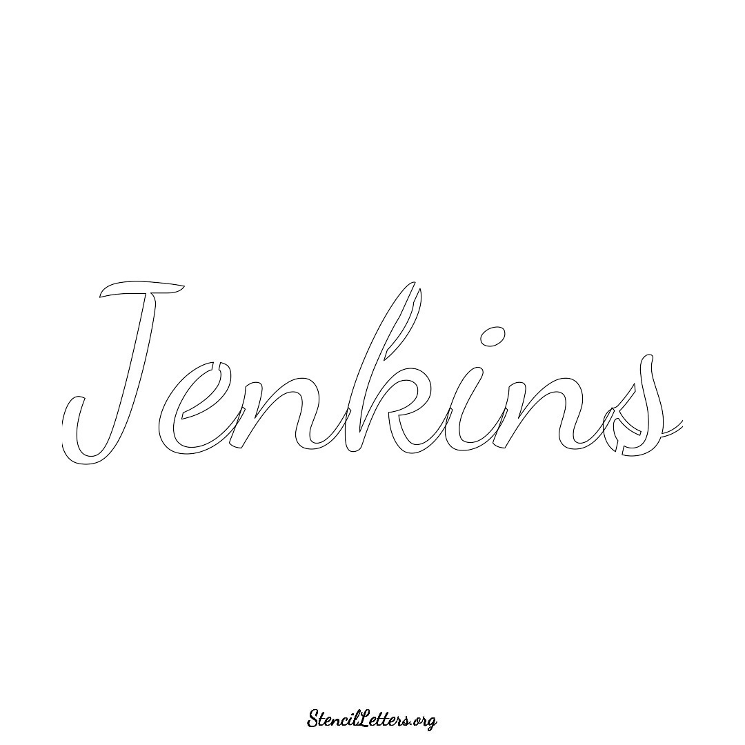 Jenkins name stencil in Cursive Script Lettering