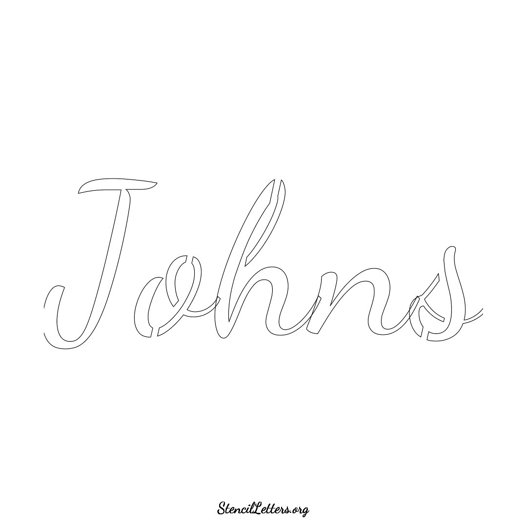 Johns name stencil in Cursive Script Lettering