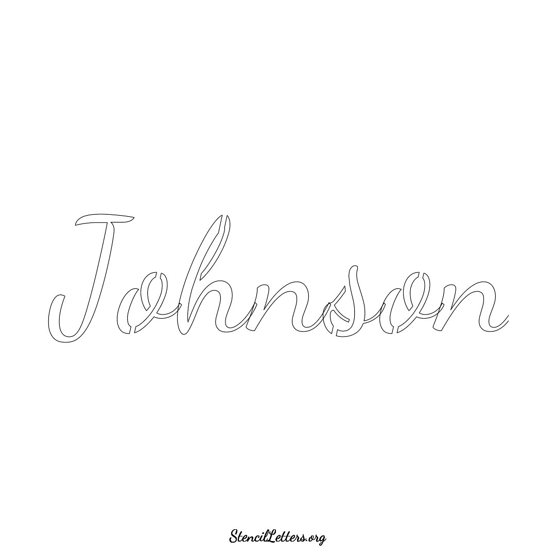 Johnson name stencil in Cursive Script Lettering