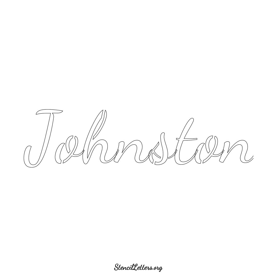 Johnston name stencil in Cursive Script Lettering