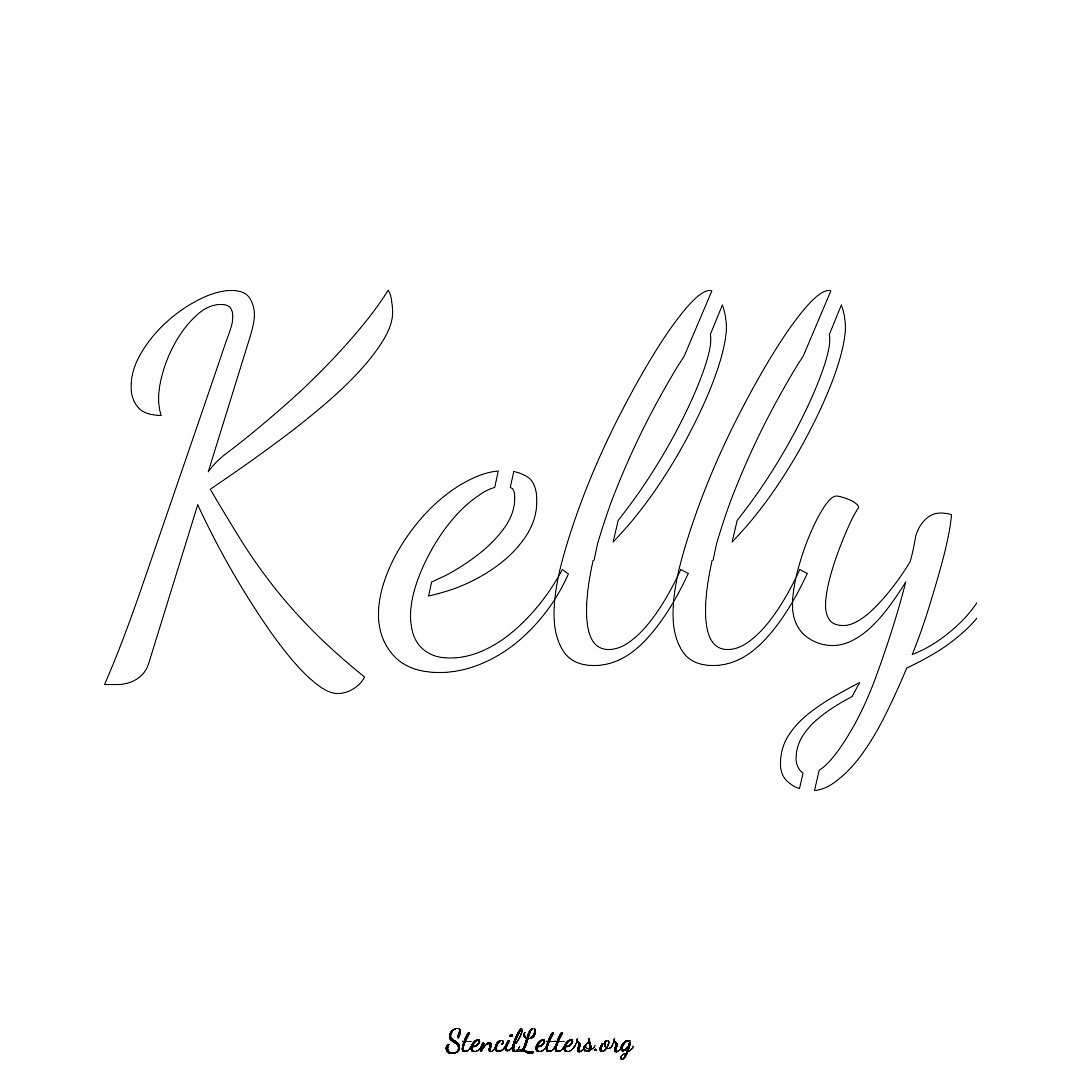 Kelly name stencil in Cursive Script Lettering